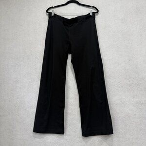 Prana Pants Women Large Black Flare Yoga Athletic Activewear Made in USA Stretch